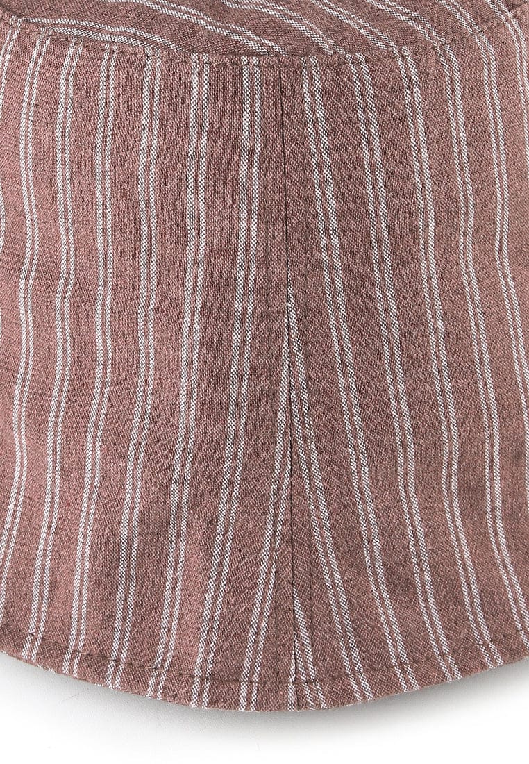 Striped Bucket Hat - Brown