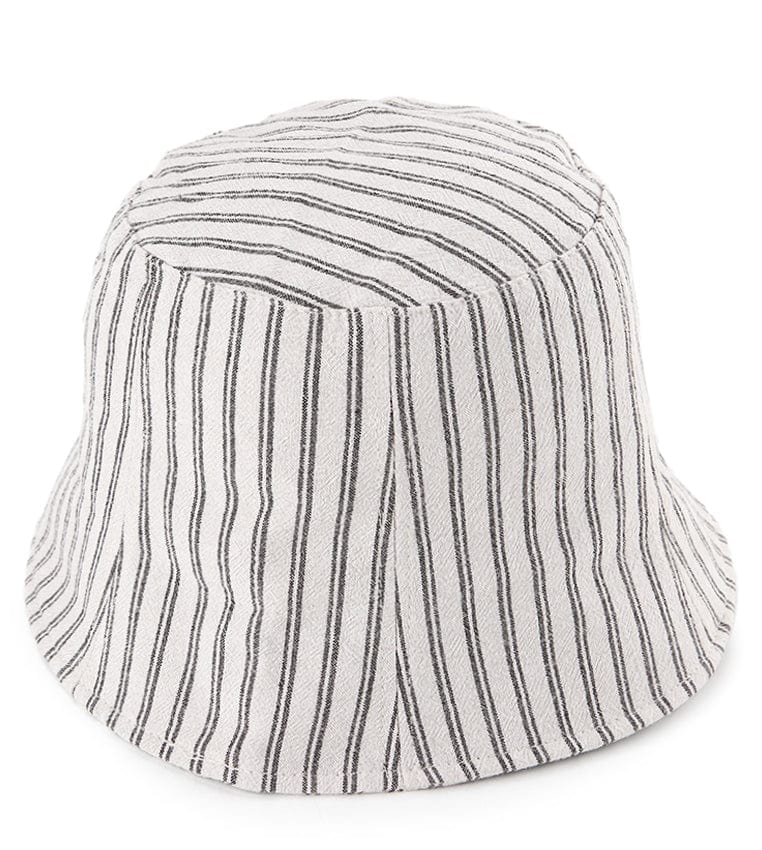 Striped Bucket Hat - Cream