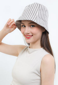 Striped Bucket Hat - Cream