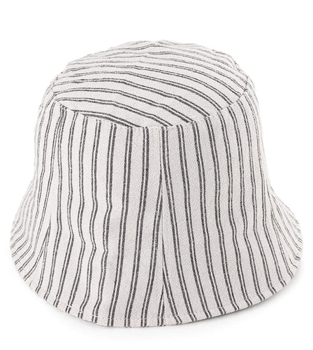 Striped Bucket Hat - Cream