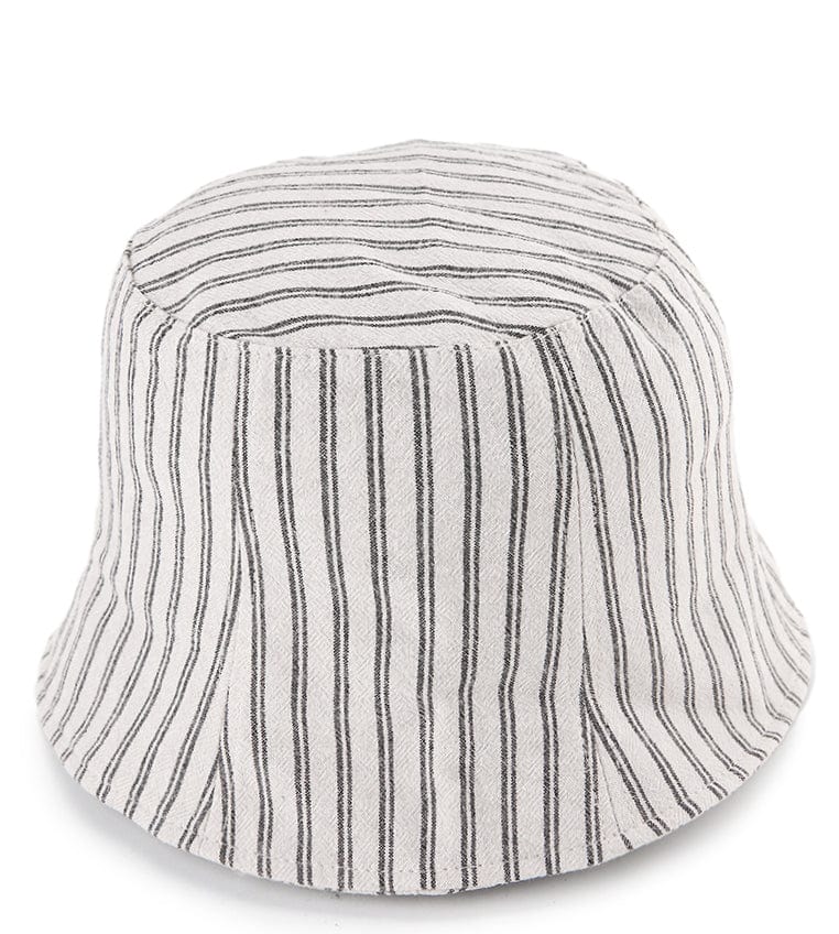 Striped Bucket Hat - Cream