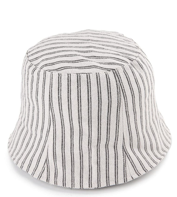 Striped Bucket Hat - Cream