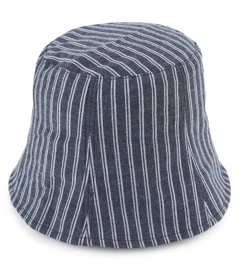 Striped Bucket Hat - Navy