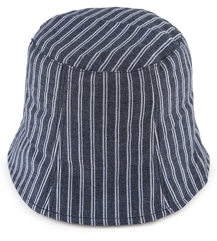 Striped Bucket Hat - Navy