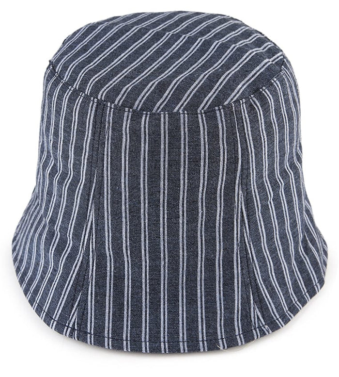 Striped Bucket Hat - Navy