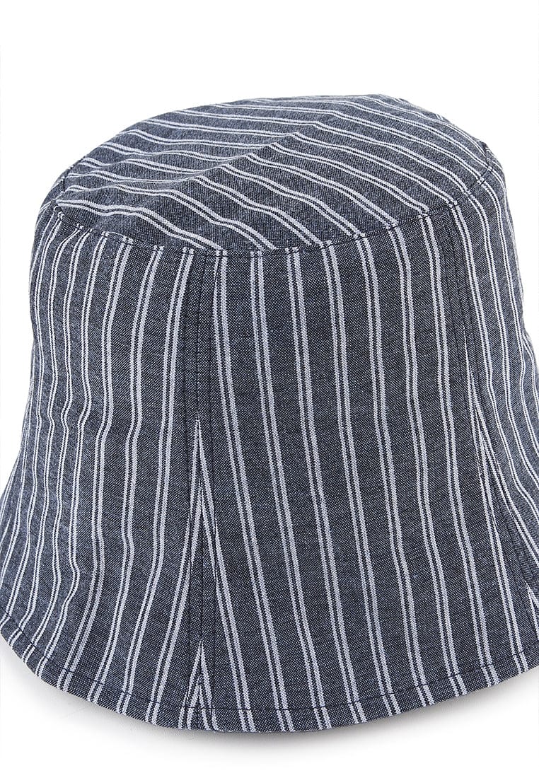 Striped Bucket Hat - Navy