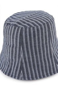 Striped Bucket Hat - Navy