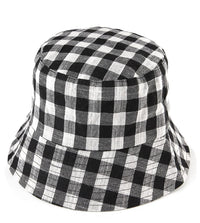 Checkered Bucket Hat - Black
