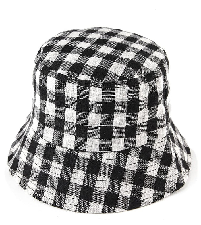 Checkered Bucket Hat - Black