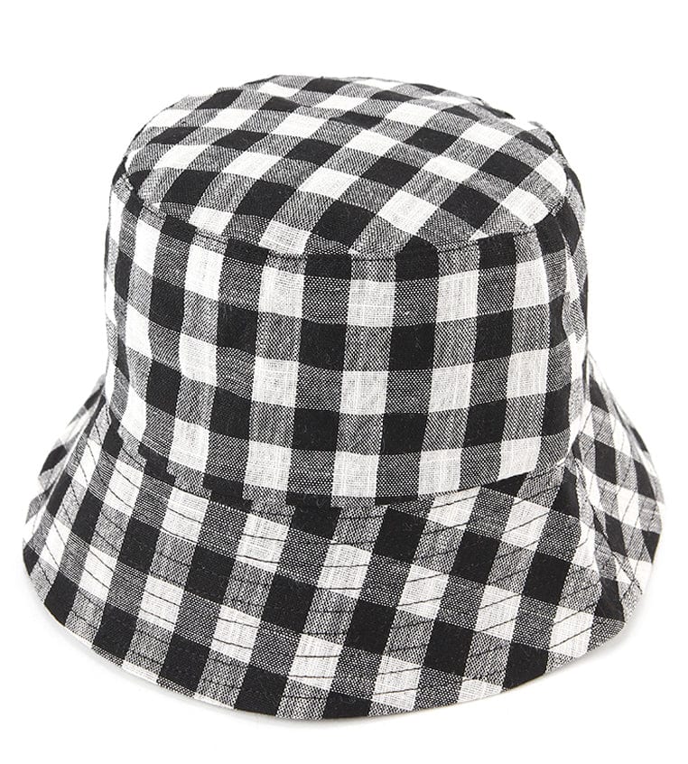 Checkered Bucket Hat - Black
