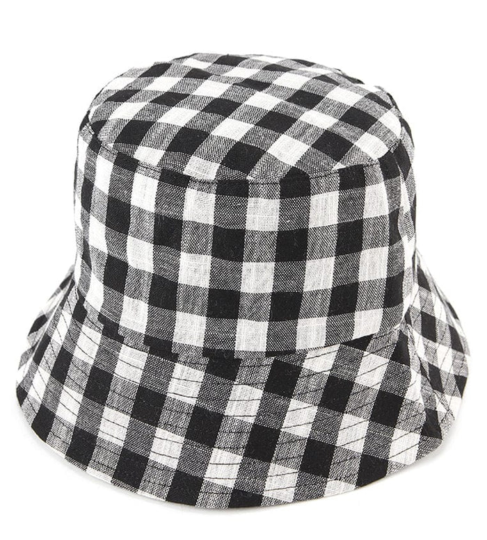 Checkered Bucket Hat - Black