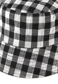 Checkered Bucket Hat - Black