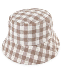 Checkered Bucket Hat - Brown