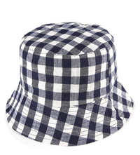 Checkered Bucket Hat - Navy