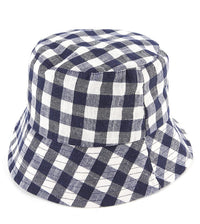 Checkered Bucket Hat - Navy