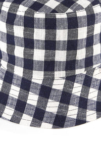 Checkered Bucket Hat - Navy