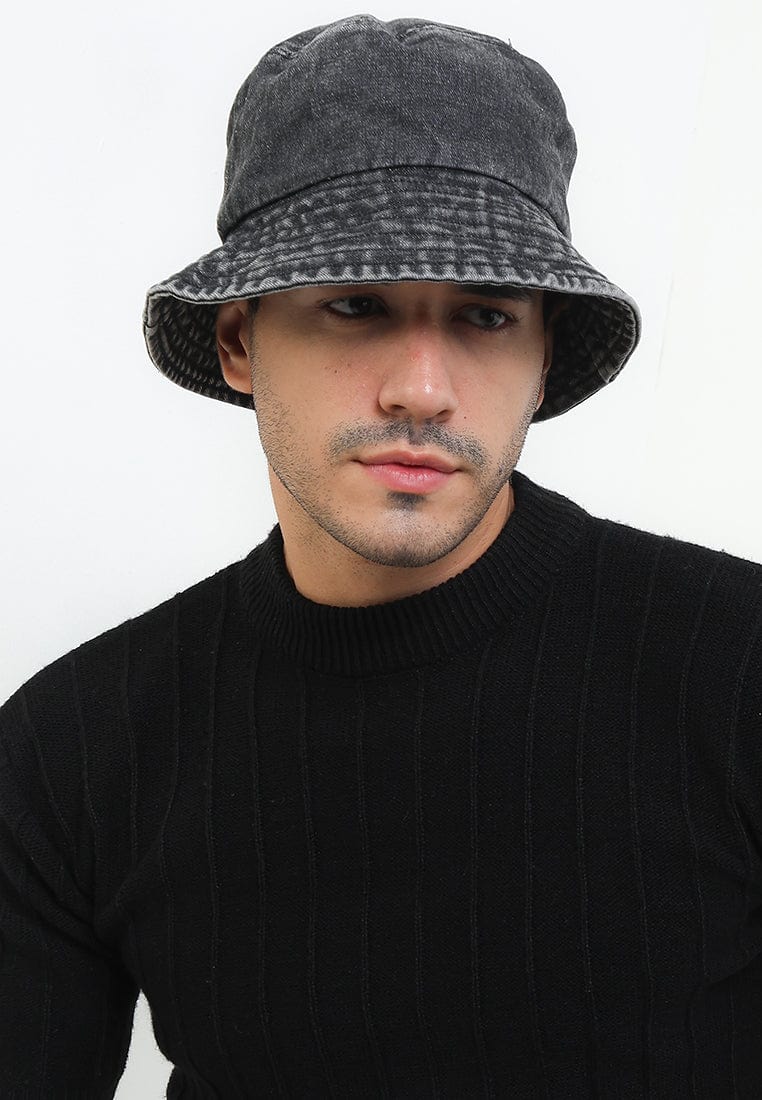 Denim Bucket Hat - Black Denim