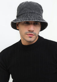 Denim Bucket Hat - Black Denim