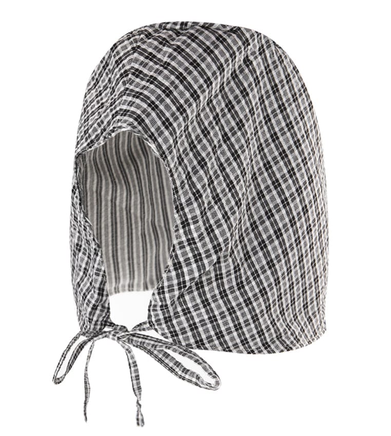 Plaid Strapback  Bucket Hat - Black