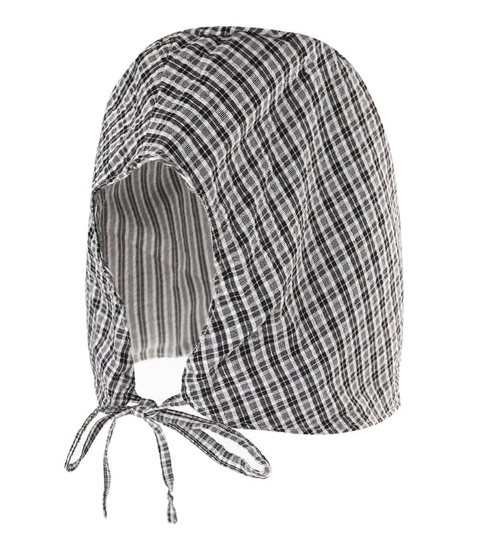 Plaid Strapback  Bucket Hat - Black