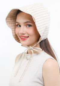 Plaid Strapback  Bucket Hat - Brown