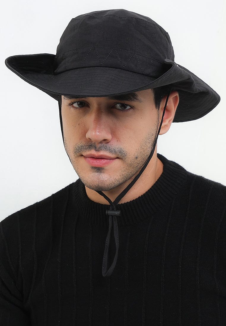 Breeze Wide Brim Sun Hat -  Black