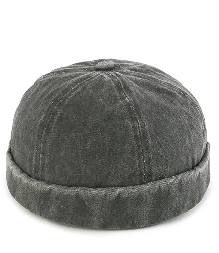 Washed Canvas Brimless Baseball Cap - Army