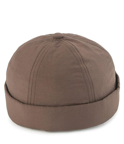 Poly Brimless Baseball Cap - Brown