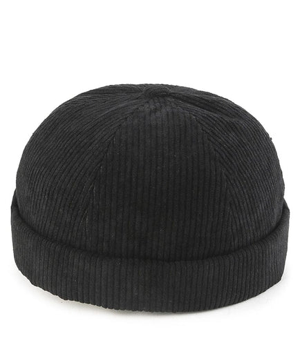 Twill Brimless Baseball Cap - Black