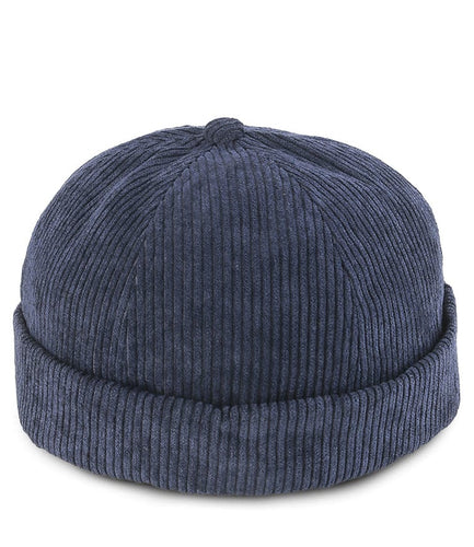 Twill Brimless Baseball Cap - Navy