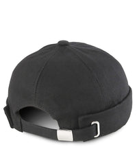 Cotton Brimless Baseball Cap - Black