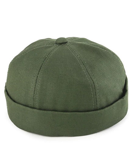 Cotton Brimless Baseball Cap - Army