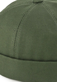 Cotton Brimless Baseball Cap - Army