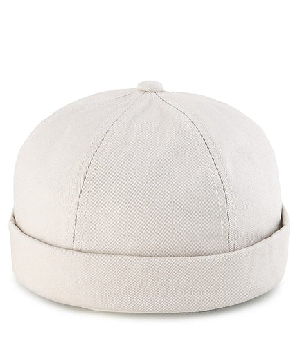 Cotton Brimless Baseball Cap - Cream