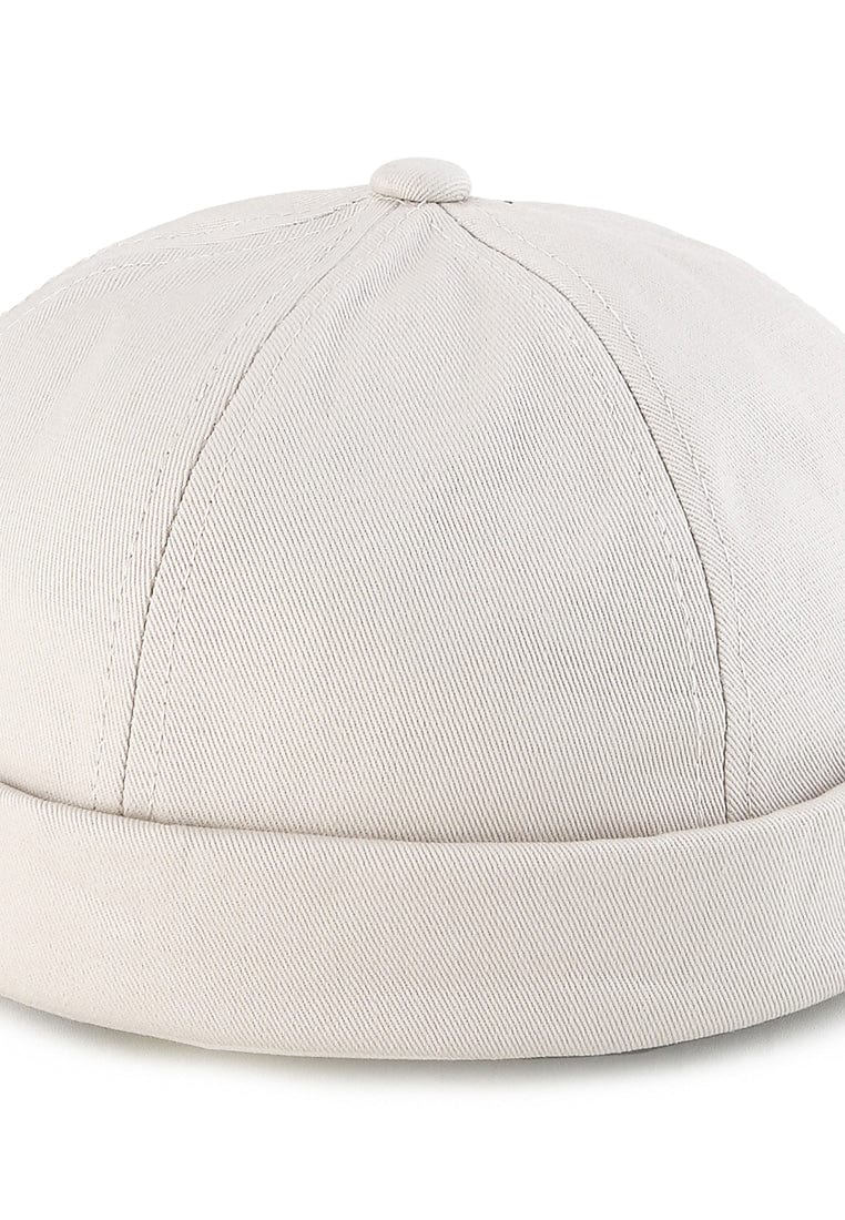 Cotton Brimless Baseball Cap - Cream