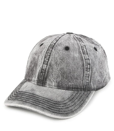 Vintage Canvas Baseball Cap - Grey White