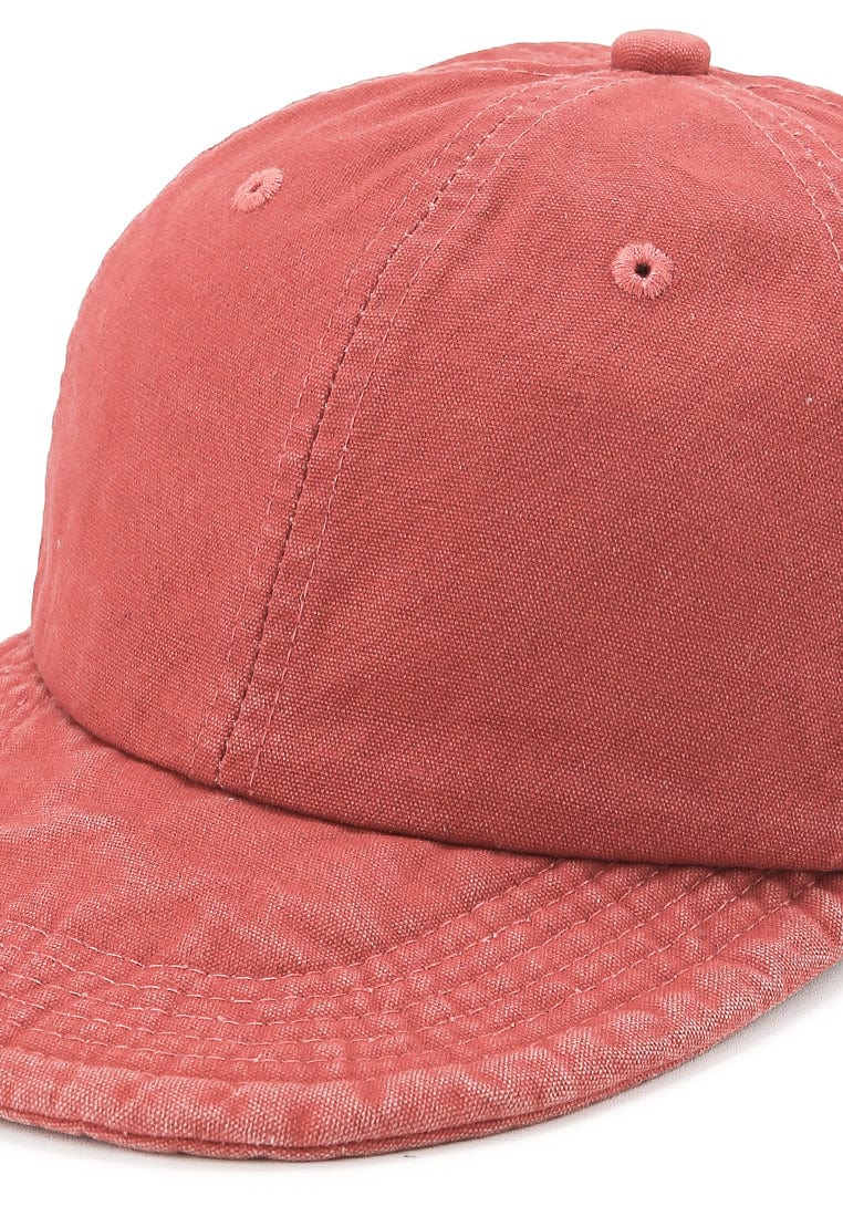 Stitched Brim Baseball Cap - Red