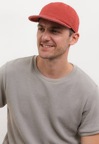 Stitched Brim Baseball Cap - Red