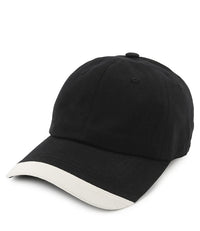 Listed Brim Baseball Cap - Black