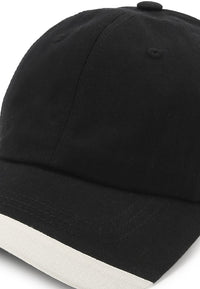 Listed Brim Baseball Cap - Black