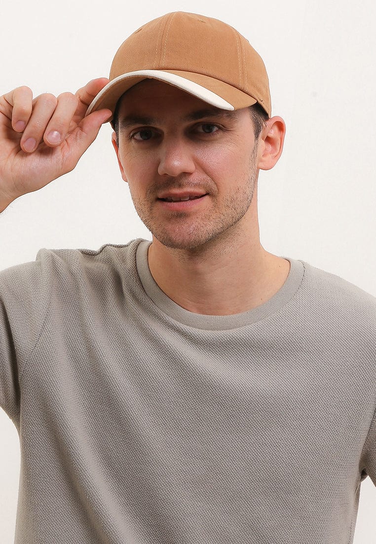 Listed Brim Baseball Cap - Brown