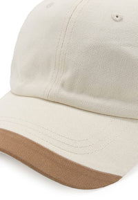 Listed Brim Baseball Cap - White