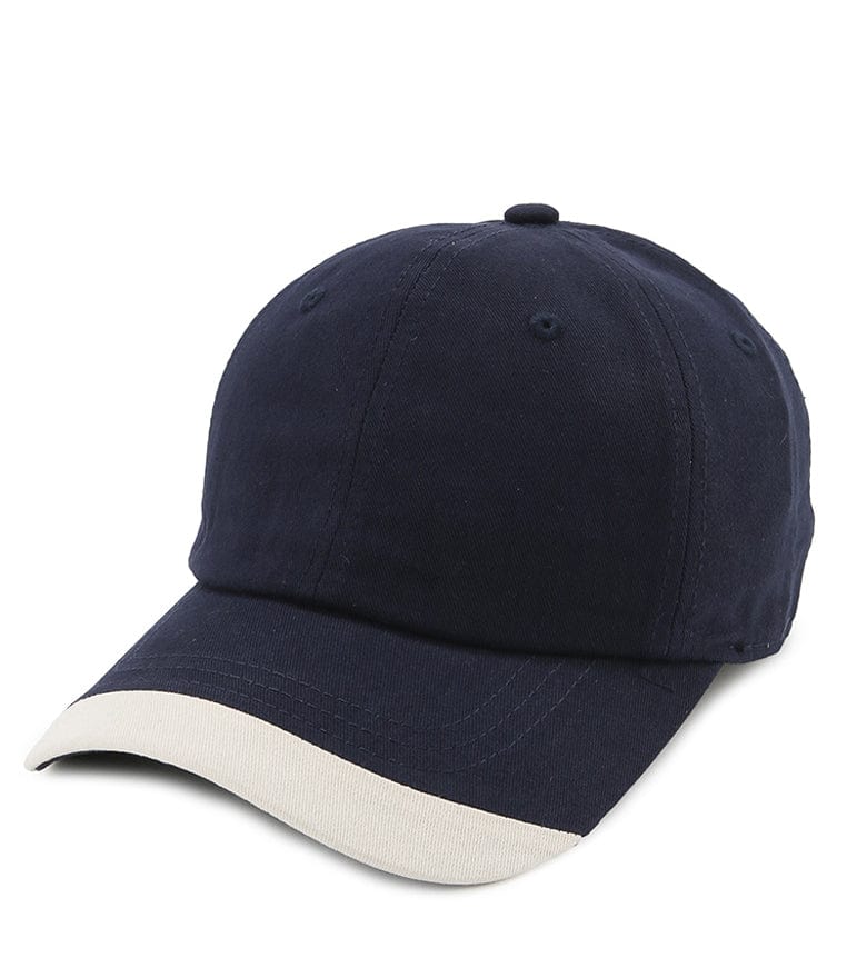 Listed Brim Baseball Cap - Navy