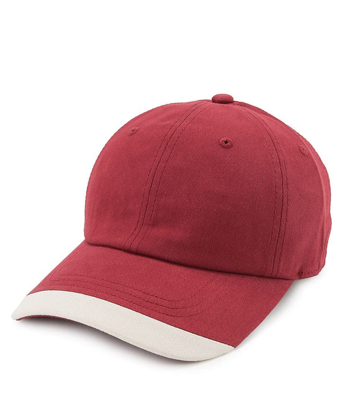 Listed Brim Baseball Cap - Red