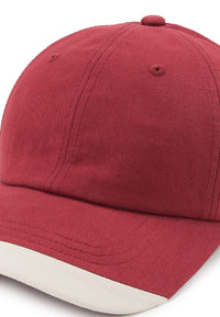 Listed Brim Baseball Cap - Red