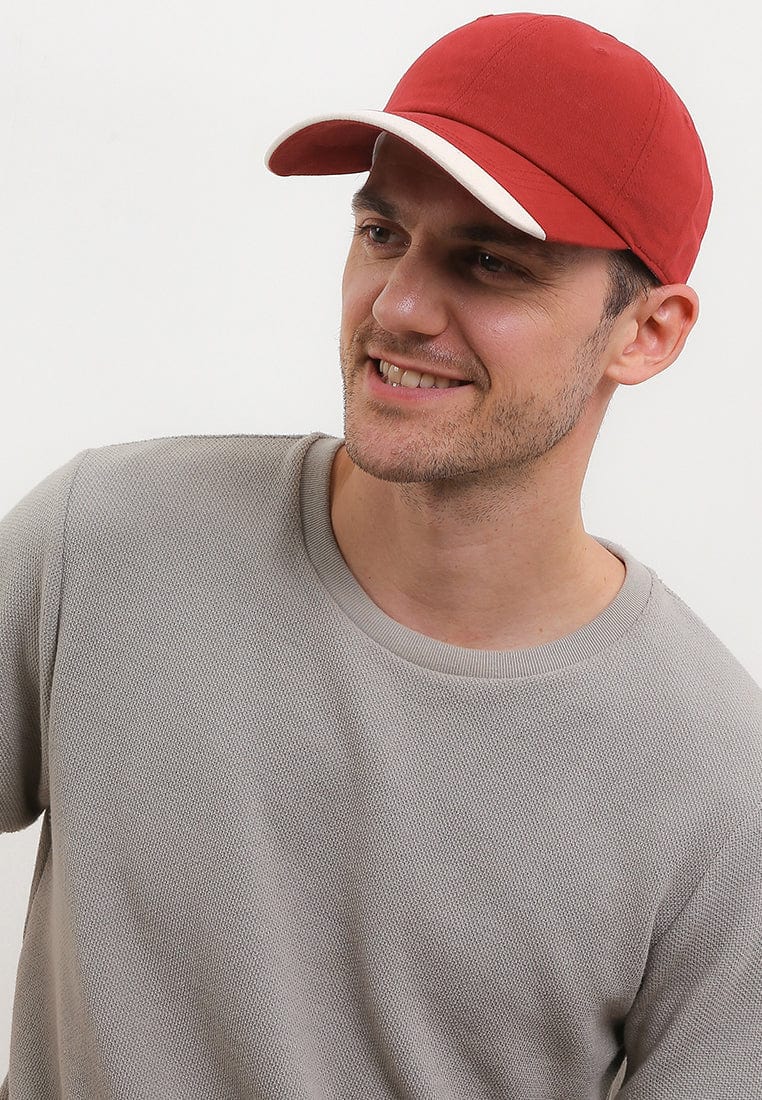 Listed Brim Baseball Cap - Red