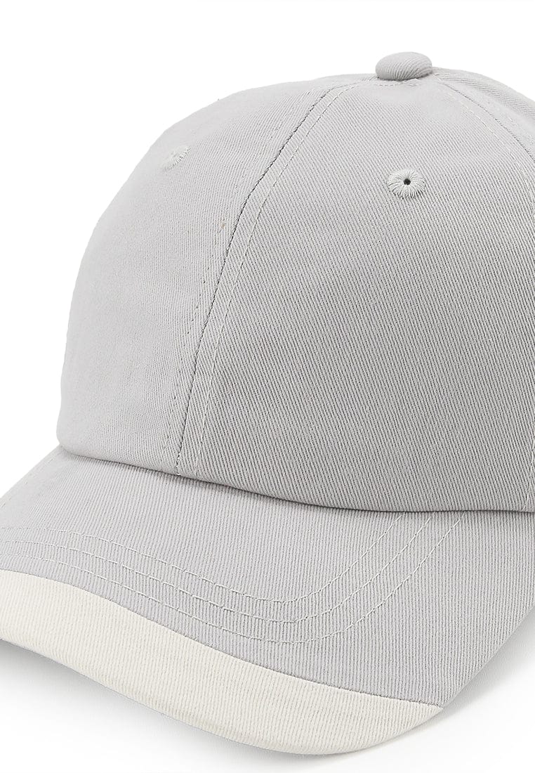 Listed Brim Baseball Cap - Grey