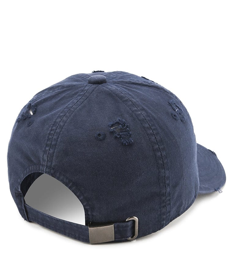 Vintage Ripped Baseball Cap - Navy