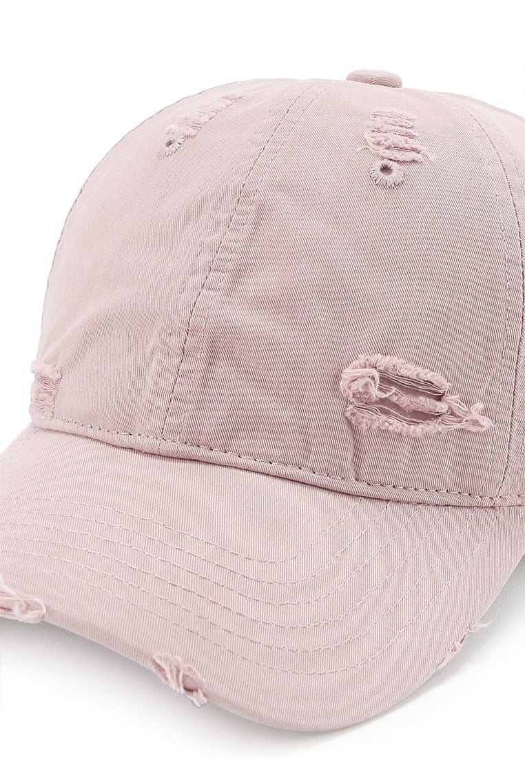 Vintage Ripped Baseball Cap - Pink