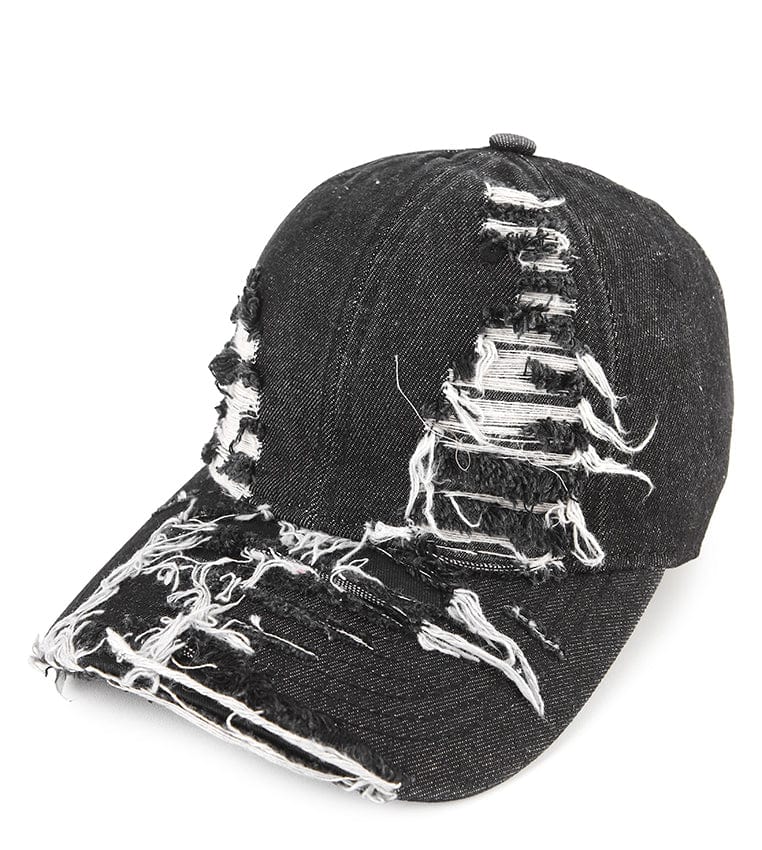 Rugged Denim Baseball Cap - Black Denim